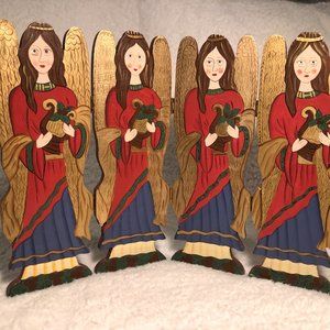 World Bazars Angels Cover Compact Foldable Wooden Screen 15”w x 11.5”h